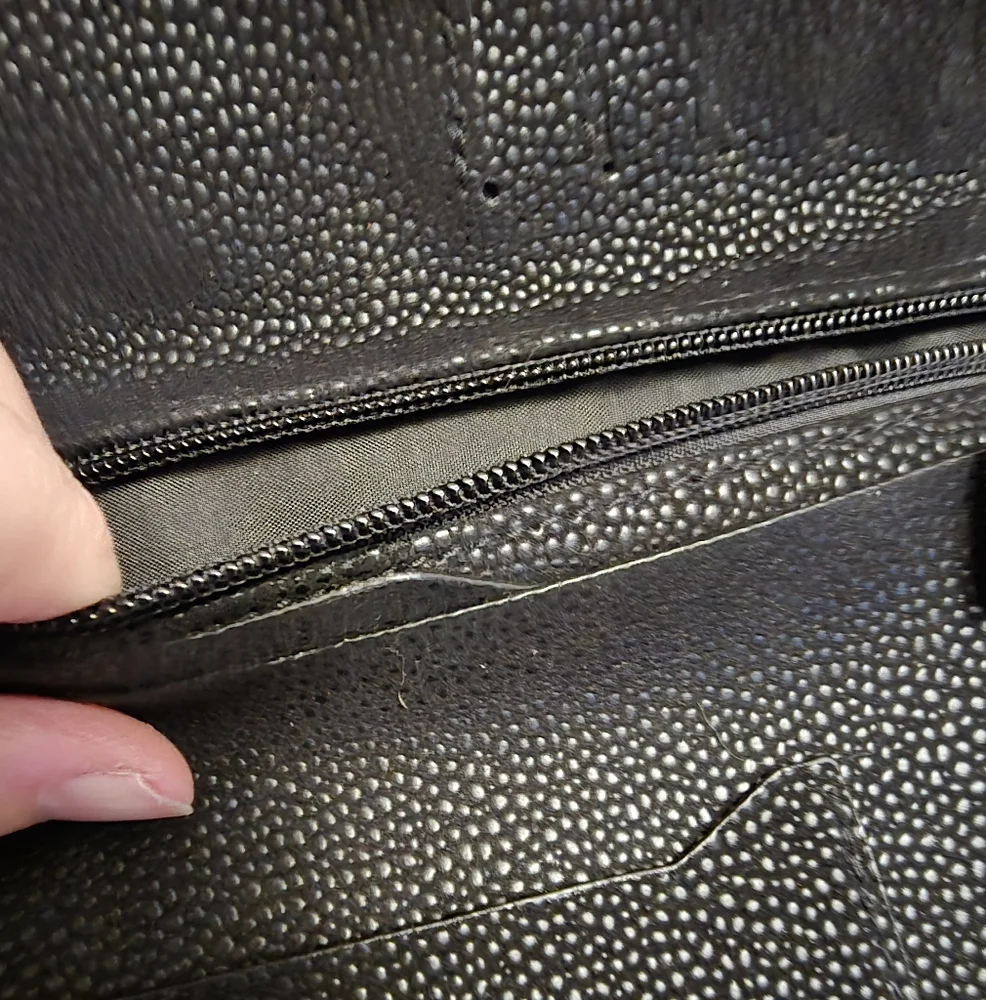 Black Quilted Wristlet with Monogram 